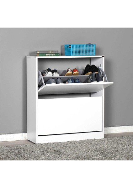 Adore Flat Duo 2 Katlı Geniş Ayakkabılık Dolabı - Beyaz fiyatları