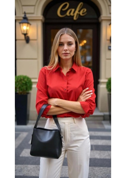 Kadın Şık Yumuşak Shopper Ayarlanabilir Askılı Deri Omuz Çantası Geniş Hacimli Günlük