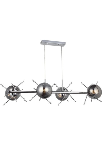 Lumeno 4 Lü Sıralı Krom Avize 4XE27