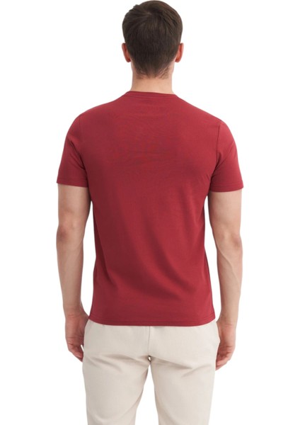 Erkek Slim Fit Bisiklet Yaka Pamuklu Baskılı Tişört 4230 modelleri