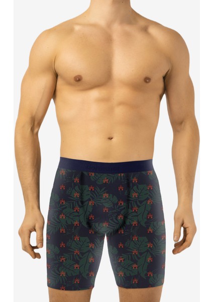 Desenli Uzun Paçalı Likralı Erkek Boxer 1014