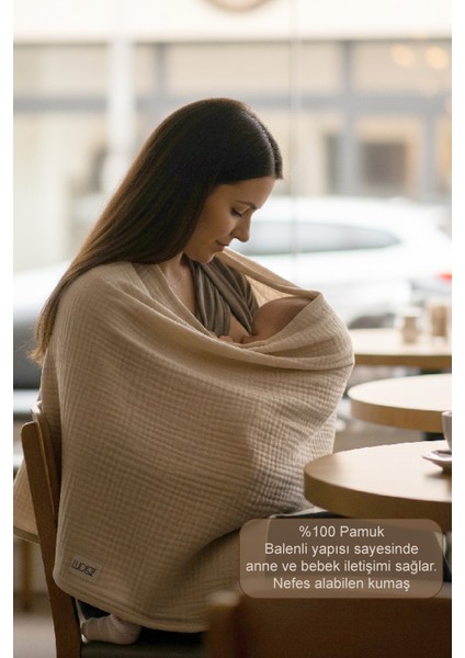 Balenli 2 Katlı Müslin Emzirme Önlüğü - Enönbej