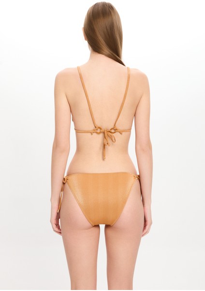 Kadın Ten Rengi Simli Küçük Üçgen Bikini Takımı 25SW030ST