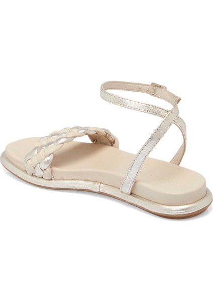 Platin Hakiki Deri Kadın Sandalet - K24Y1SN67667-L9L fiyatları