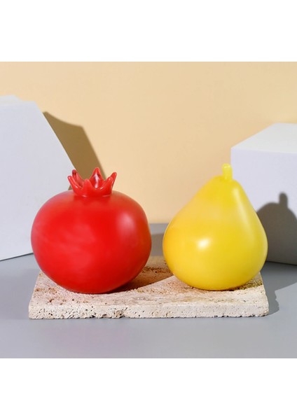 Silikon Mum 3D Nar Model Sabun Beton ve Taş Tozu Kalıbı