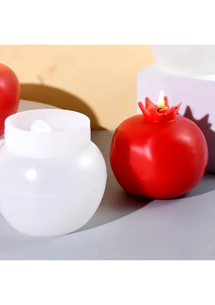 Silikon Mum 3D Nar Model Sabun Beton ve Taş Tozu Kalıbı