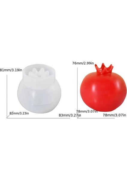 Silikon Mum 3D Nar Model Sabun Beton ve Taş Tozu Kalıbı