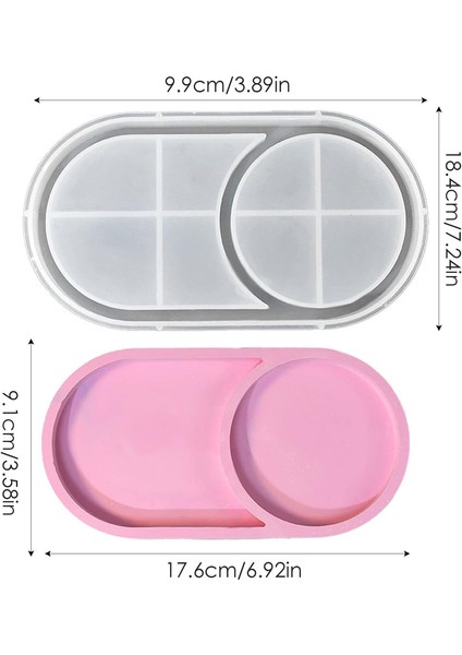 Epoksi Silikon Kalıp Oval Mini Tepsi Yuvarlak Bölmeli 18.4x9.9 cm indirimleri