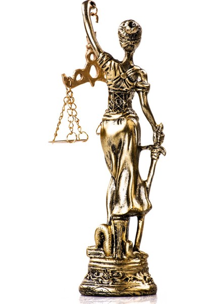 Adalet Terazisi Heykeli Themis 18CM Hediyelik Avukat Hakim Dekoratif Antik Gold fiyatları