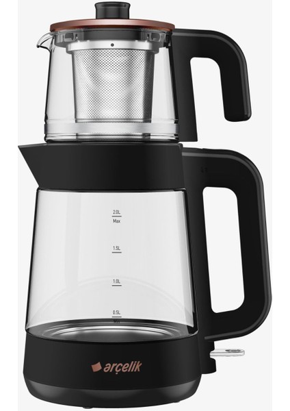 Resital Led Işıklı Cam Kettle Çay Makinesi Su Isıtıcı