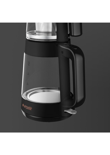 Resital Led Işıklı Cam Kettle Çay Makinesi Su Isıtıcı