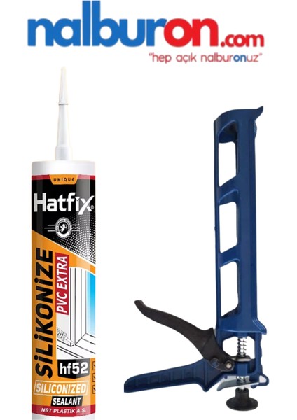 Silikonize Mastik Gri 500GR Plastik Silikon Tabancalı Mastik Set