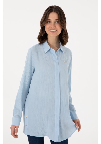 Kadın Açık Mavi Gömlek Desenli 50283570-VR003 modelleri