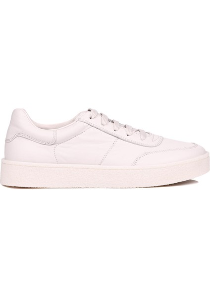 - Bej Renk Hakiki Deri Bağcıklı Erkek Sneaker 666-4404