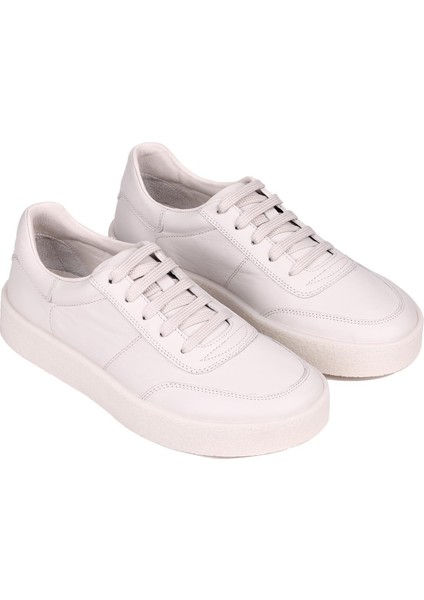 - Bej Renk Hakiki Deri Bağcıklı Erkek Sneaker 666-4404 fiyatları