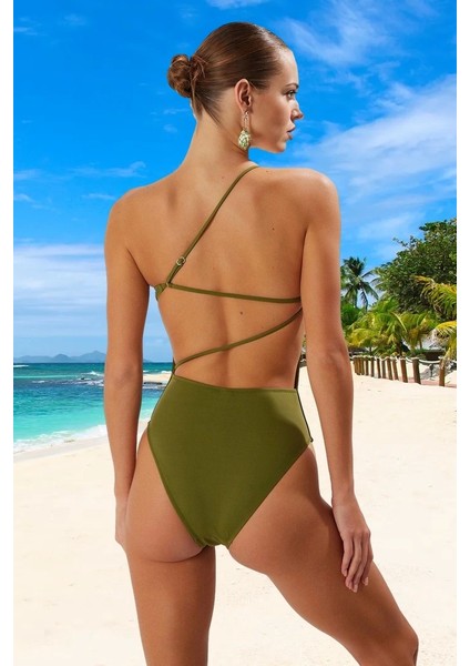 Modern Tek Omuz Mayo Özel Tasarım Swimsuit Premium Kalite Plaj Mayosu Deniz Kıyafeti