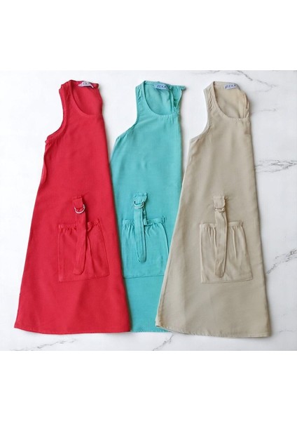 Kylie Kız Çocuk Keten Görünümlü Elbise indirimleri