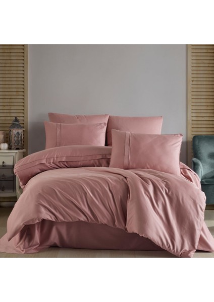 Plain - Pudra Çift Kişilik 300TC Saten Nevresim Takımı