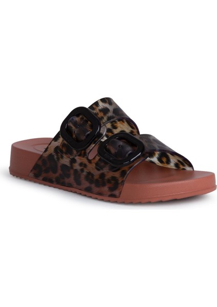 Habana Brillo Leo Kadın Kiremit Leopar Terlik S10336-381 fiyatları