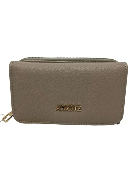 Günlük Fermuarlı Kapaklı Kadın Cüzdan Vizon