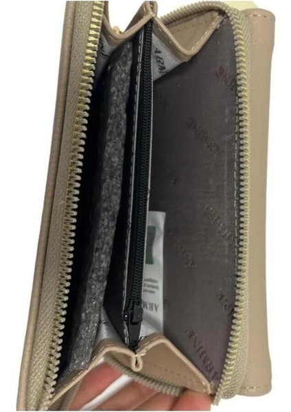 Günlük Fermuarlı Kapaklı Kadın Cüzdan Vizon fırsatları