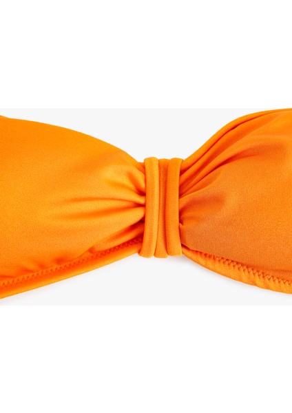 Boyundan Bağlama Detaylı Büzgülü Straplez Bikini Üstü modelleri