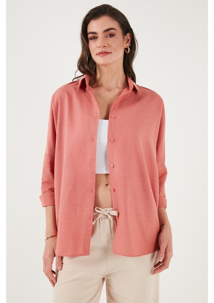 Streç Pamuklu Oversize Fit 2' Li Paket Gömlek-Atlet Set Bayan Gömlek-Atlet Set 67810014979S2
