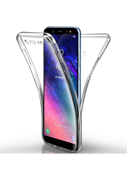 Samsung Galaxy J6 Uyumlu Ön Arka 360 Tam Koruma Şeffaf Soft Silikon Kılıf