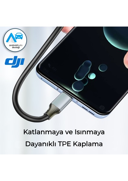 50cm Type-C to Type-C USB 3.1 Gen2 10G 60W/3A Veri Şarj Kablosu