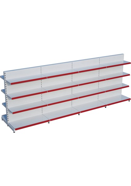 Beyaz Çift Yönlü Orta Reyon Market RAFID30CMXG280CMXH140CM