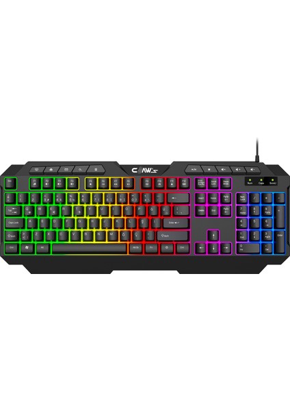 Astral K1 Rainbow Işıklandırmalı 104+10 Multimedya Tuşlu Full Set Dizilim Membran Gaming Oyuncu Klavyesi