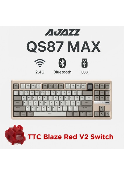 Ajazz QS87 Max Alüminyum Alaşımlı Tft Ekranlı Custom Mekanik Klavye
