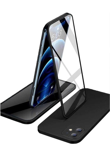 Apple iPhone 11 Uyumlu 360 Derece Tam Kaplayan Cam Kapak Kılıf