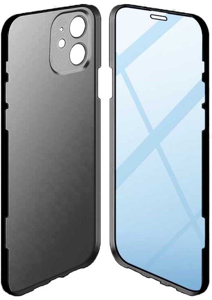 Apple iPhone 11 Uyumlu 360 Derece Tam Kaplayan Cam Kapak Kılıf