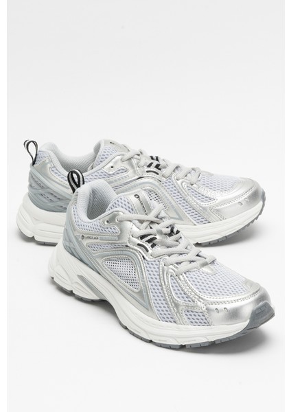 Kadın Kalın Taban Fileli Sneaker Hj 25028Z Gümüş