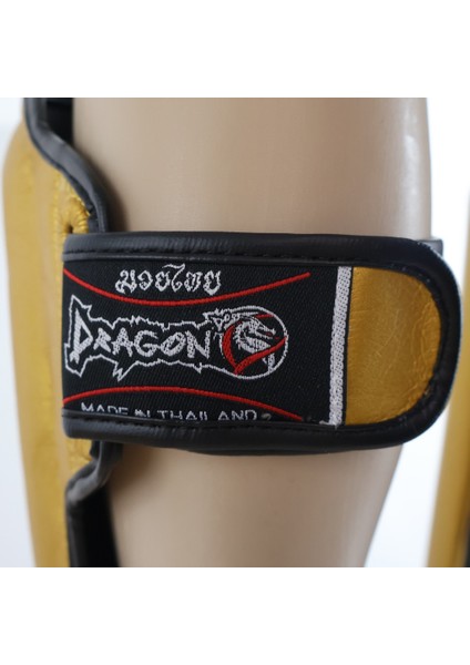 DRGN-T52 Hakiki Deri Kaval Koruyucu Gold Kick Boks Kaval Koruyucu indirimleri