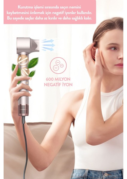 Pro Airwrap Compact Multi-Styler Hava Üfleme 5in1 Saç Şekillendirici Bldc Motor SHD-1729 Shiny Gold