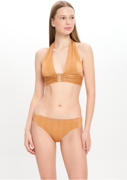 Kadın Ten Rengi Simli Büyük Üçgen Bikini Takımı 25SW040ST fiyatları