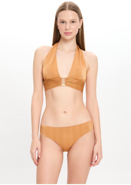 Kadın Ten Rengi Simli Büyük Üçgen Bikini Takımı 25SW040ST modelleri