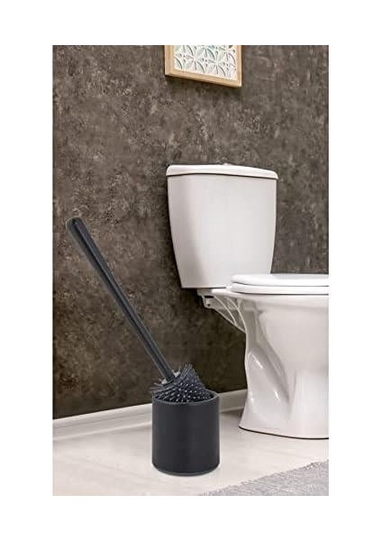 Wc Tuvalet Banyo Fırçası Klozet Fırçası Oval Siyah
