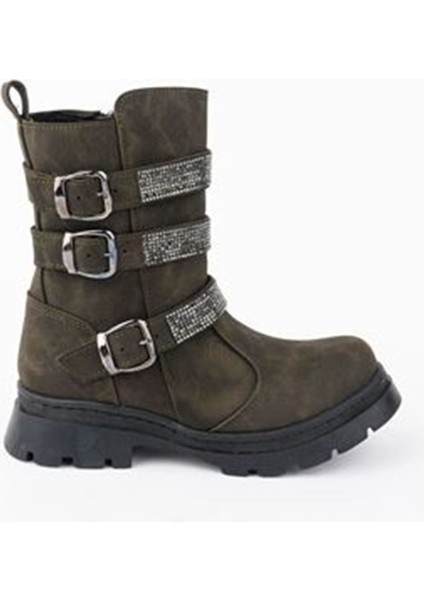 Önü Taşlı Haki Kız Çocuk Bot modelleri