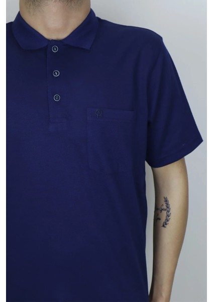 Fistan Store Erkek Klasik Kesim Rahat Kalıp Tek Cepli Polo Yaka Battal Tişört