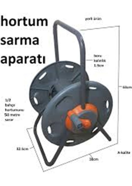 Hortum Toplama Arabası Tekerlekli Taşıması Kolay-Yüksek Kaliteli-Hortumun Kıvrılmasını Önler fırsatları