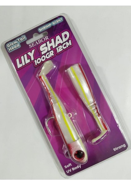 Lıly Shad 100 gr 2+1 Silikon Yem - Red Mullet Uv