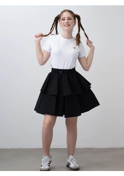 Kız Çocuk Pamuklu Fiyonk Işlemeli Tshirt