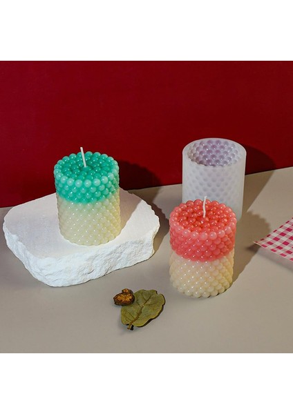 Silikon Mum Boncuk Kabarcıklı Sabun Kalıbı Sütun Mum Kalıbı 6.7x7.8 cm modelleri