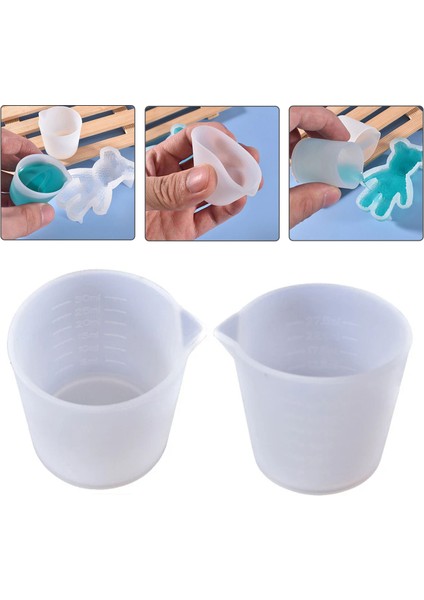 Epoksi Reçine Silikon Beaker Döküm Karıştırma Kabı Uçlu 50 ml