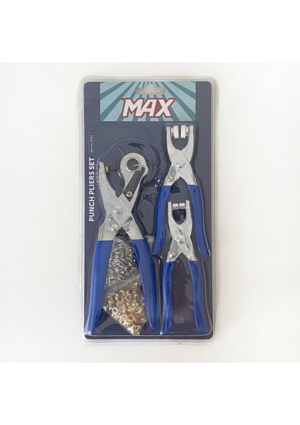 Max 3' Lü Set Kemer Delme, Çıtçıt Pense ve Kuş Gözü Pense Aparatı 19762