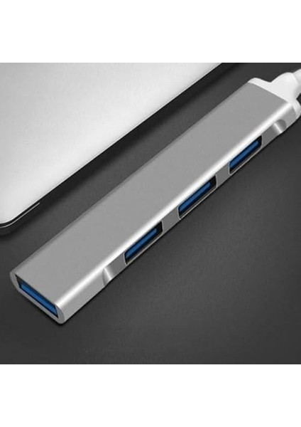 Type-C To USB Hub 4 Port Metal USB Çoğaltıcı Macbook Uyumlu USB 3.0 Hub Otg USB Adaptör Çoklayıcı