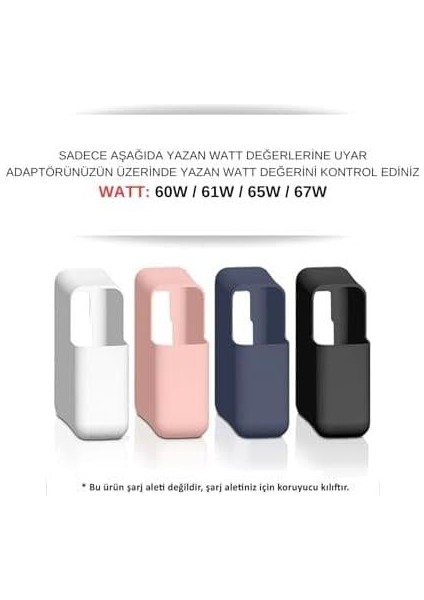 Type-C Şarj Aleti Silikon Kılıfı Macbook Pro Air Magsafe 1-2 60W Type-C 61W-65W-67W Uyumlu Siyah